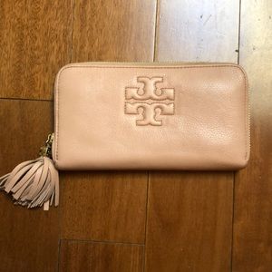 Blush Pink Tory Burch Zip Around Wallet